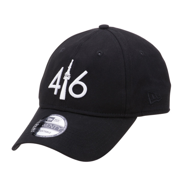 416 New Era 9TWENTY Adjustable Cap- Black / White Logo